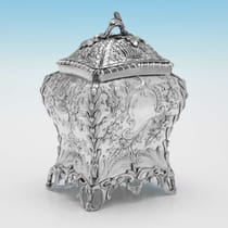 Antique Sterling Silver Pair of Tea Caddies - Henry Bailey, hallmarked in 1768 London - George III - Thumbnail 2