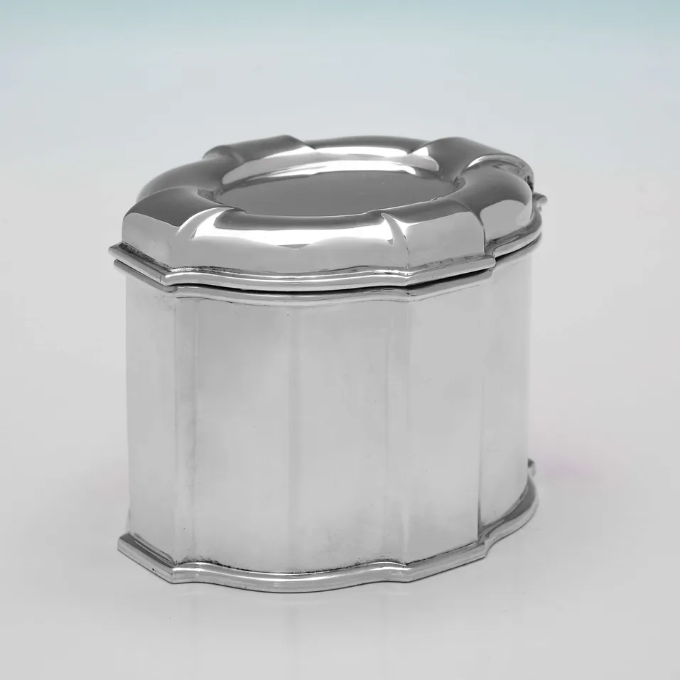 Sterling Silver Tea Caddy - Garrard & Co., hallmarked in 1926 London - George V