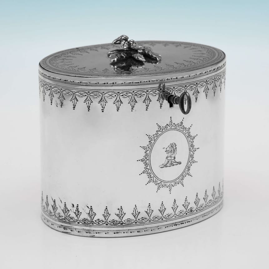 Antique Sterling Silver Tea Caddy - Thomas Paine Dexter  Hallmarked In 1806 London - Georgian - Image 1