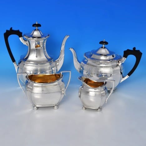 Antique Sterling Silver 4 Piece Tea Set - Elkington & Co., hallmarked in 1897 Birmingham - Victorian