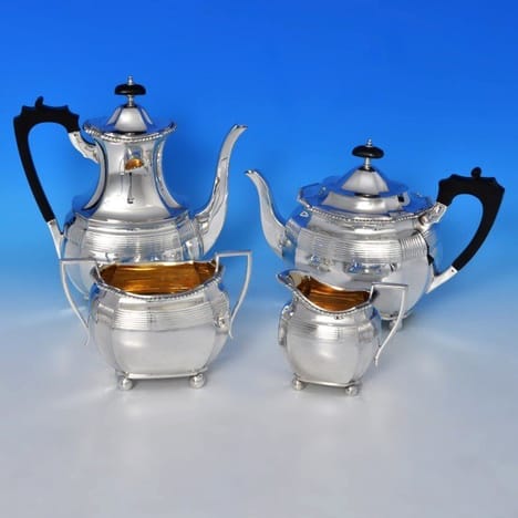 Antique Sterling Silver Four Piece Tea Set - Elkington & Co. Hallmarked In 1897 Birmingham - Victorian - image 1