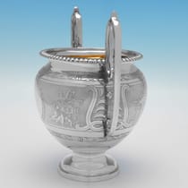 Antique Sterling Silver 'Roman Revival' 4 Piece Tea Set - Roberts & Belk, hallmarked in 1875 Sheffield - Victorian - Thumbnail 3