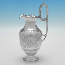 Antique Sterling Silver 'Roman Revival' 4 Piece Tea Set - Roberts & Belk, hallmarked in 1875 Sheffield - Victorian - Thumbnail 4
