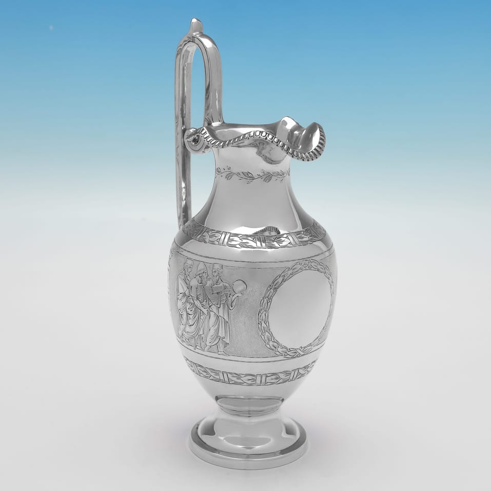 Antique Sterling Silver 'Roman Revival' 4 Piece Tea Set - Roberts & Belk, hallmarked in 1875 Sheffield - Victorian - Image 5