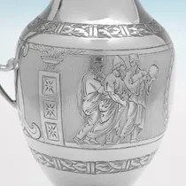 Antique Sterling Silver 'Roman Revival' 4 Piece Tea Set - Roberts & Belk, hallmarked in 1875 Sheffield - Victorian - Thumbnail 6