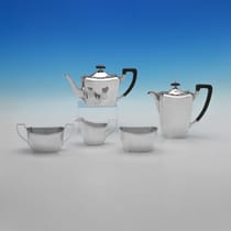 Sterling Silver Tea Set - Barker Brothers Ltd., hallmarked in 1939 Birmingham - George VI - Thumbnail 1
