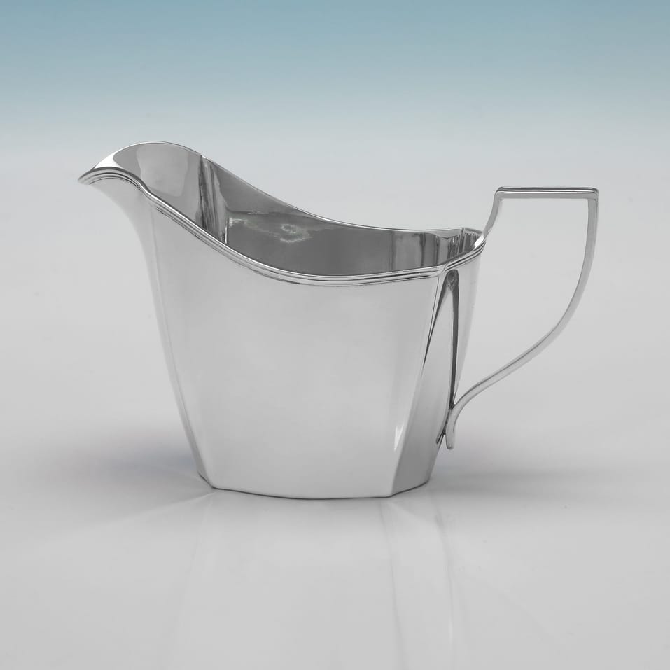 Sterling Silver Tea Set - Barker Brothers Ltd., hallmarked in 1939 Birmingham - George VI - Image 7