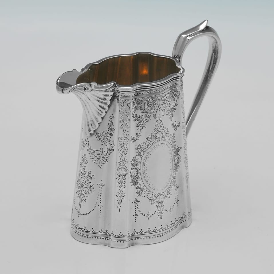 Antique Sterling Silver 4 Piece 'Can' Shaped Tea Set - A. B. Savory & Sons, hallmarked in 1880 London - Victorian - Image 7