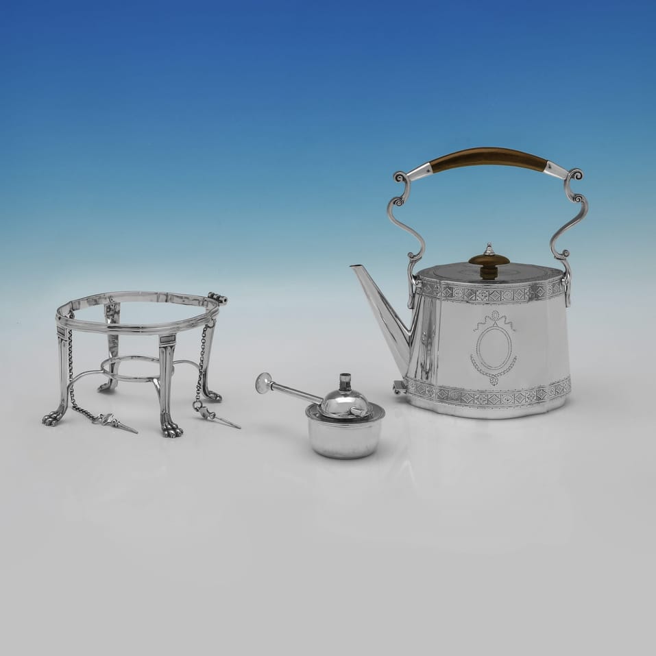 Antique Sterling Silver 5 Piece Tea Set - Mappin & Webb, hallmarked in 1915 Sheffield - George V - Image 4