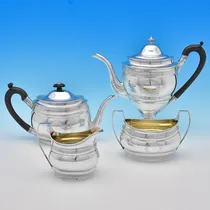 Antique Sterling Silver 4 Piece Tea Set - Robert & David Hennell, hallmarked in 1799 London - George III - Thumbnail 1