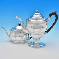 Antique Sterling Silver 4 Piece Tea Set - Robert & David Hennell, hallmarked in 1799 London - George III - Thumbnail 2