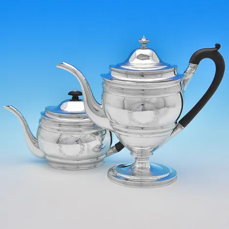 Antique Sterling Silver 4 Piece Tea Set - Robert & David Hennell, hallmarked in 1799 London - George III - Image 2