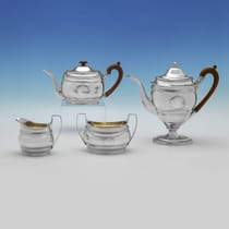 Antique Sterling Silver 4 Piece Tea Set - Robert & David Hennell, hallmarked in 1799 London - George III - Thumbnail 1