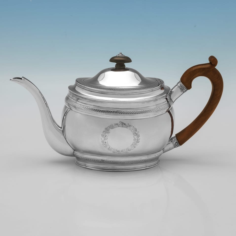 Antique Sterling Silver 4 Piece Tea Set - Robert & David Hennell, hallmarked in 1799 London - George III - Image 5