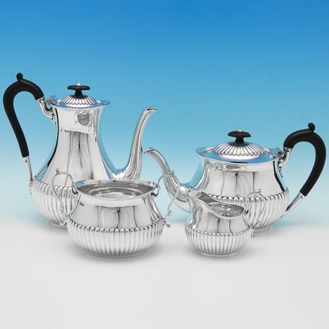 Antique Sterling Silver Tea Set - Martin Hall & Co. Hallmarked In 1893 Sheffield - Victorian - Image 1