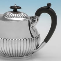 Antique Sterling Silver 4 Piece 'Queen Anne' Design Tea Set - Martin, Hall & Co., hallmarked in 1893 Sheffield - Victorian - Thumbnail 6