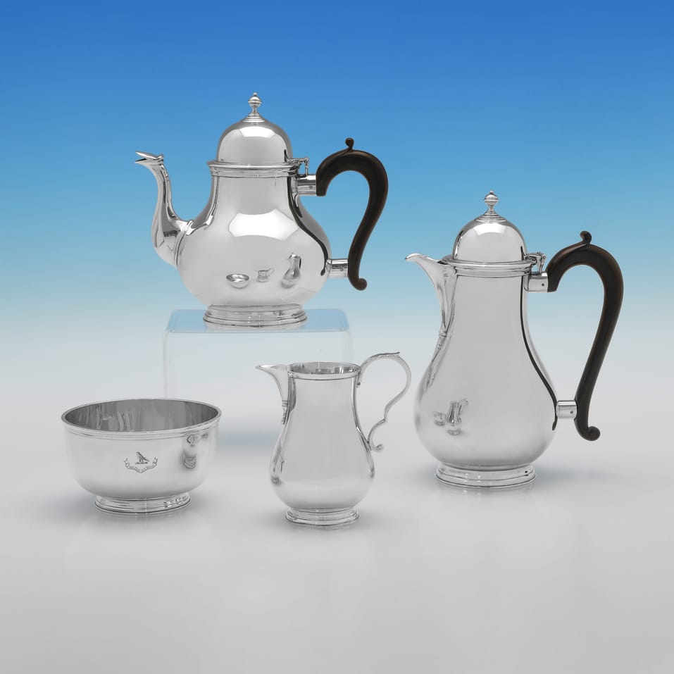 Antique Sterling Silver Tea Set - Charles Stuart Harris, hallmarked in 1923 London - George V