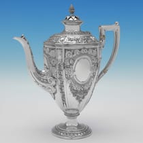 Antique Sterling Silver 4 Piece Tea Set - Martin, Hall & Co., hallmarked in 1876 London - Victorian - Thumbnail 3