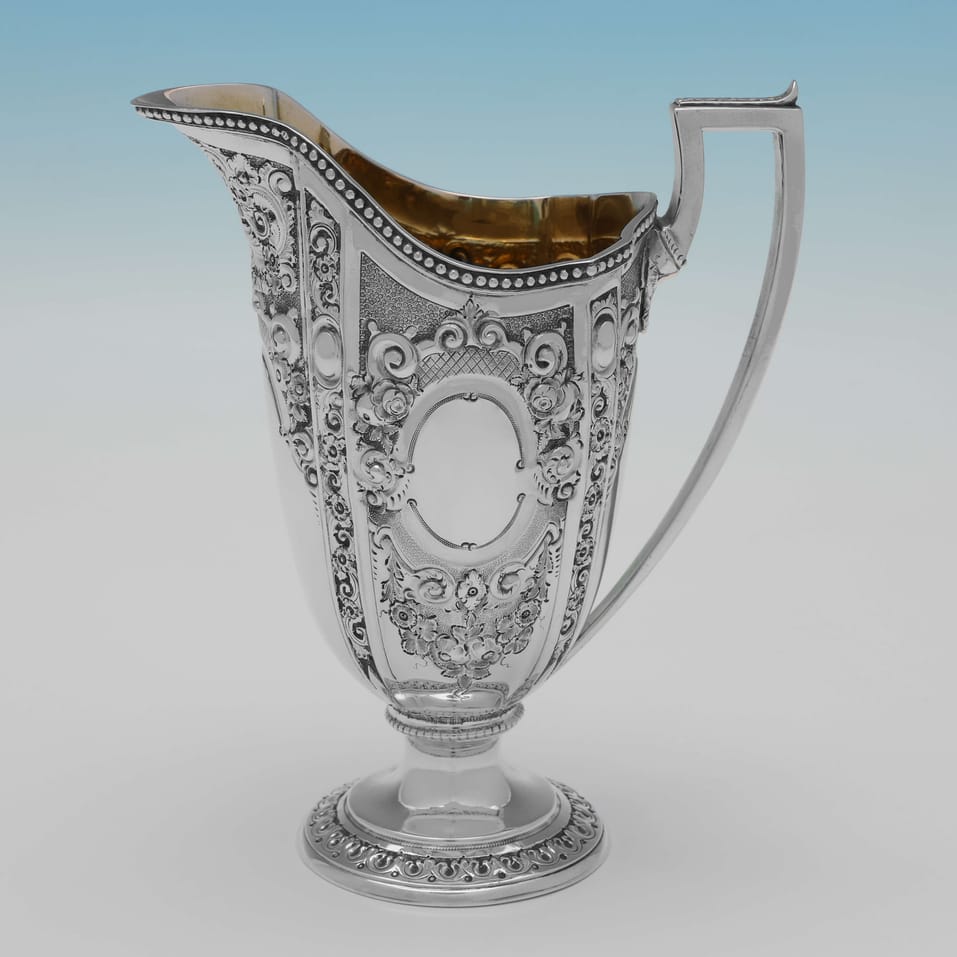 Antique Sterling Silver 4 Piece Tea Set - Martin, Hall & Co., hallmarked in 1876 London - Victorian - Image 9