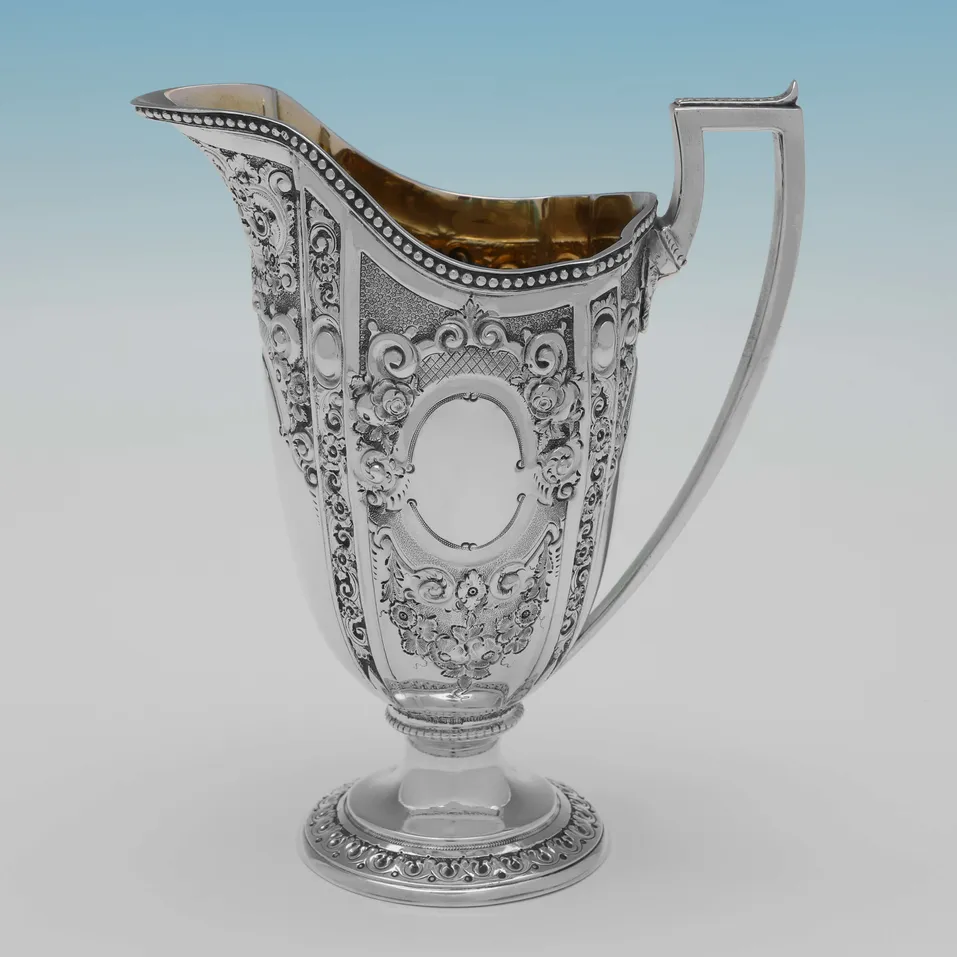 Antique Sterling Silver 4 Piece Tea Set - Martin, Hall & Co., hallmarked in 1876 London - Victorian - Image 9