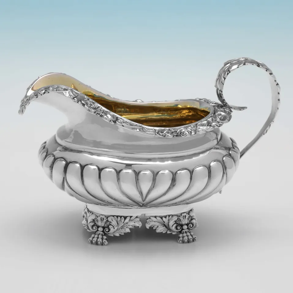 Antique Sterling Silver 4 Piece Tea Set - Charles Fox II, hallmarked in 1828 London - George IV - Image 10