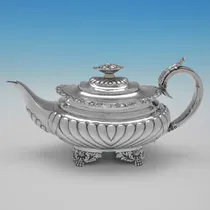 Antique Sterling Silver 4 Piece Tea Set - Charles Fox II, hallmarked in 1828 London - George IV - Thumbnail 6