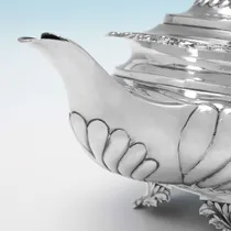 Antique Sterling Silver 4 Piece Tea Set - Charles Fox II, hallmarked in 1828 London - George IV - Thumbnail 7
