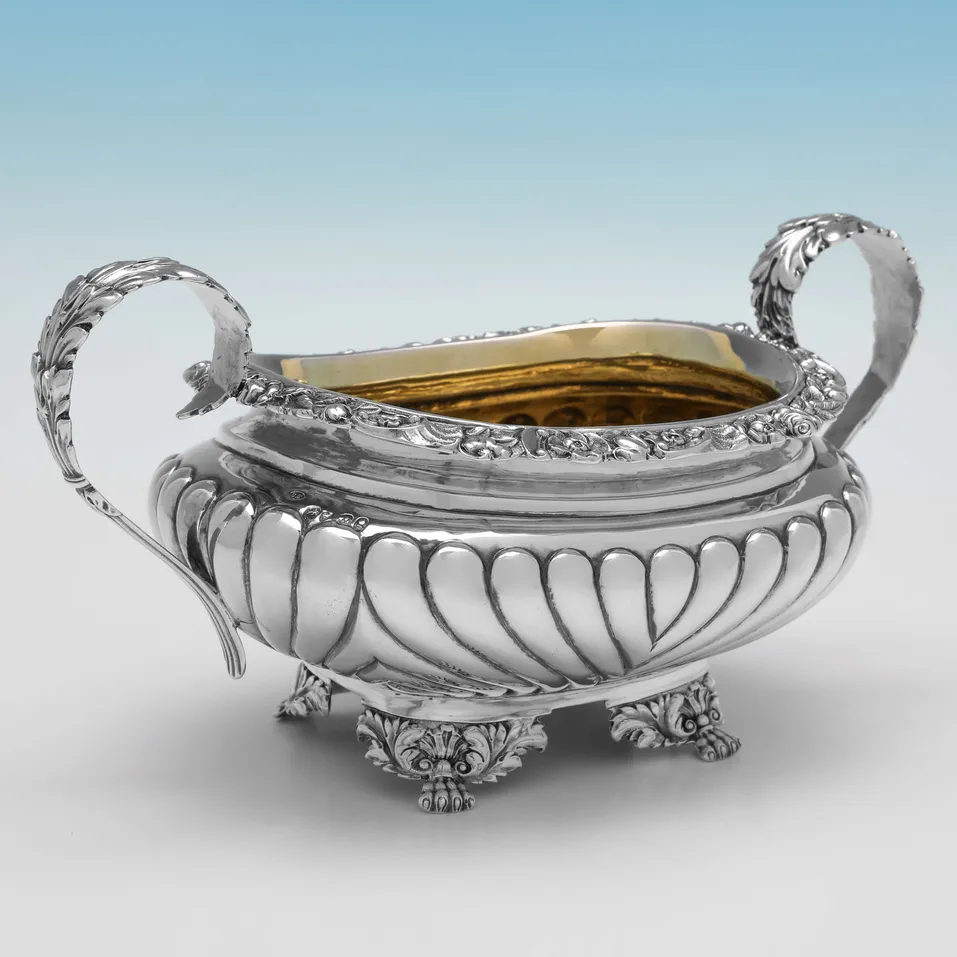 Antique Sterling Silver 4 Piece Tea Set - Charles Fox II, hallmarked in 1828 London - George IV - Image 9