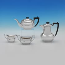 Sterling Silver Four piece tea and coffee service - Viner's Ltd., hallmarked in 1936 Sheffield - Edward VIII - Thumbnail 1