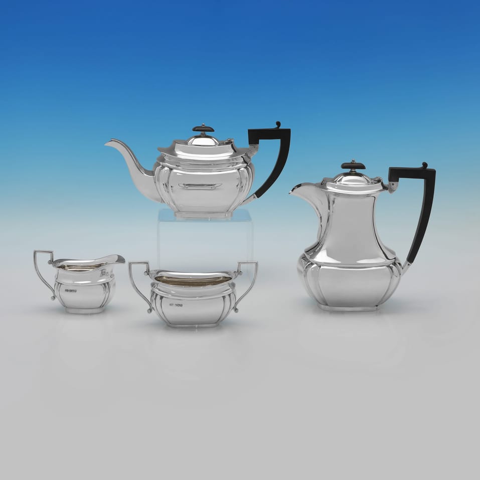 Sterling Silver Four piece tea and coffee service - Viner's Ltd., hallmarked in 1936 Sheffield - Edward VIII