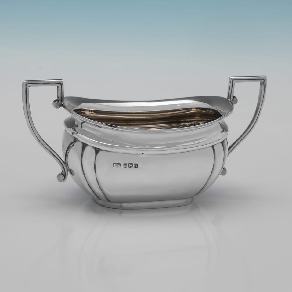 Sterling Silver Four piece tea and coffee service - Viner's Ltd., hallmarked in 1936 Sheffield - Edward VIII - Image 7