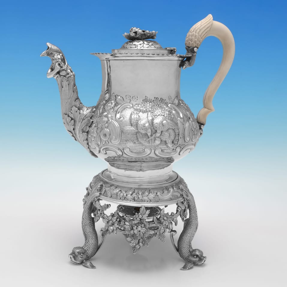 Antique Sterling Silver 6 Piece Tea Set - John Edward Terrey, hallmarked in 1821 London - George IV - Image 19