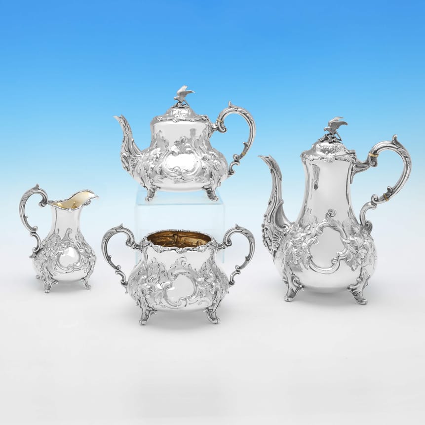 Antique Sterling Silver Tea Sets - Daniel & Charles Houle Hallmarked In 1854 London - Victorian - Image 1
