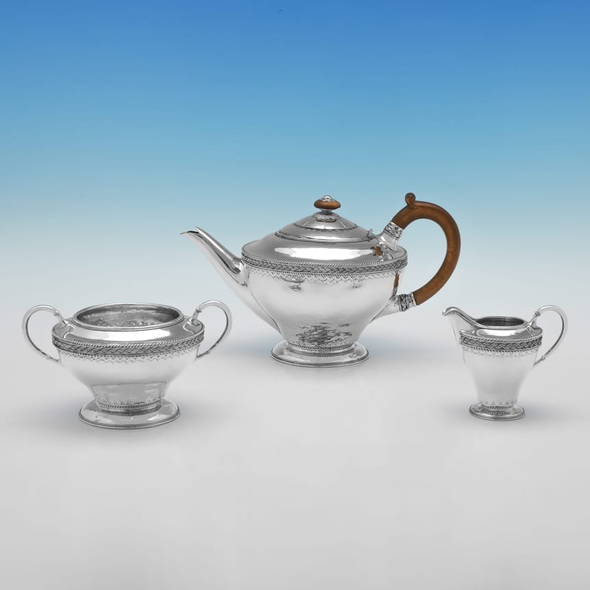 Sterling Silver Tea Set - Harold Edwin Landon, hallmarked in 1932 Chester - George V