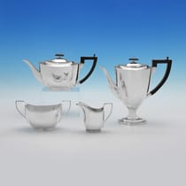 Antique Sterling Silver Tea Set - Daniel & Arter, hallmarked in 1918 Birmingham - George V - Thumbnail 1
