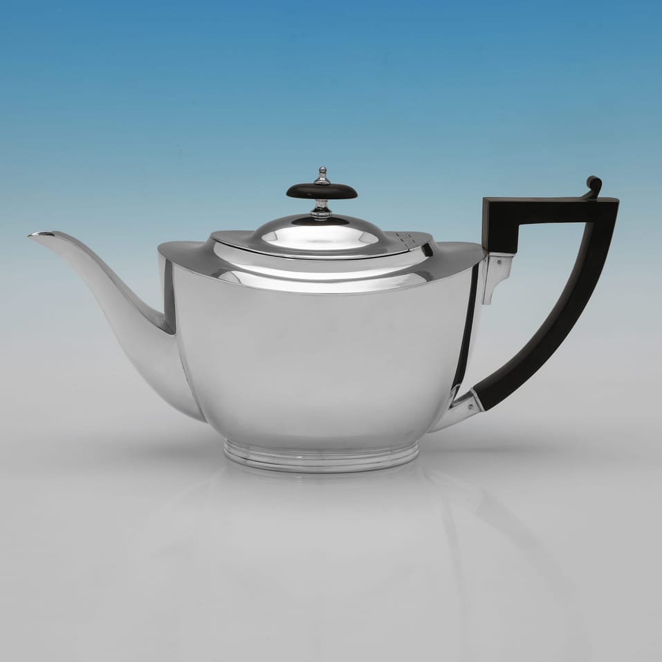 Antique Sterling Silver Tea Set - Daniel & Arter, hallmarked in 1918 Birmingham - George V - Image 2