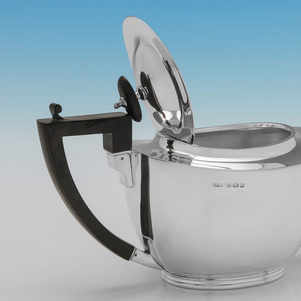 Antique Sterling Silver Tea Set - Daniel & Arter, hallmarked in 1918 Birmingham - George V - Image 3