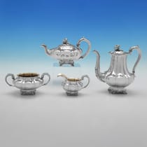 Antique Sterling Silver Tea Set - Edward Barton, hallmarked in 1831 London - William IV - Thumbnail 1
