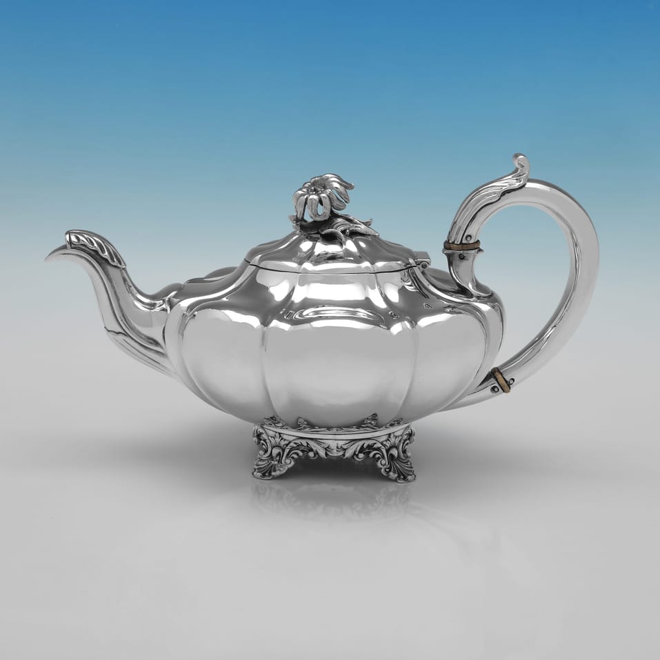 Antique Sterling Silver Tea Set - Edward Barton, hallmarked in 1831 London - William IV - Image 2