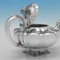 Antique Sterling Silver Tea Set - Edward Barton, hallmarked in 1831 London - William IV - Thumbnail 3