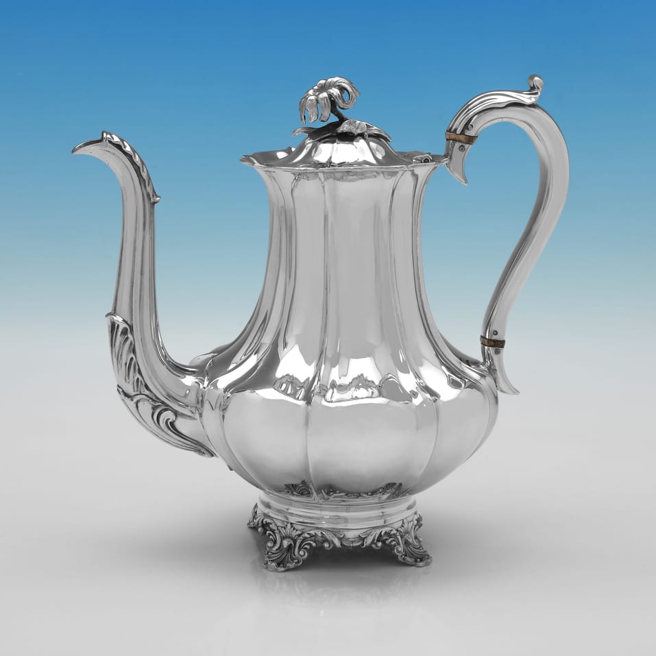 Antique Sterling Silver Tea Set - Edward Barton, hallmarked in 1831 London - William IV - Image 5