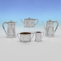 Antique Sterling Silver Tea Set - Elkington, hallmarked in 1875 Birmingham - Victorian - Thumbnail 1