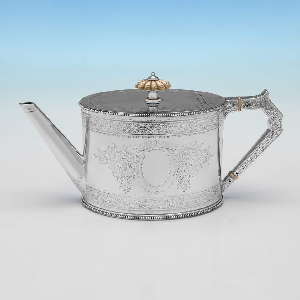 Antique Sterling Silver Tea Set - Elkington, hallmarked in 1875 Birmingham - Victorian - Image 2