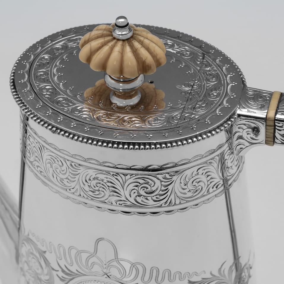 Antique Sterling Silver Tea Set - Elkington, hallmarked in 1875 Birmingham - Victorian - Image 4