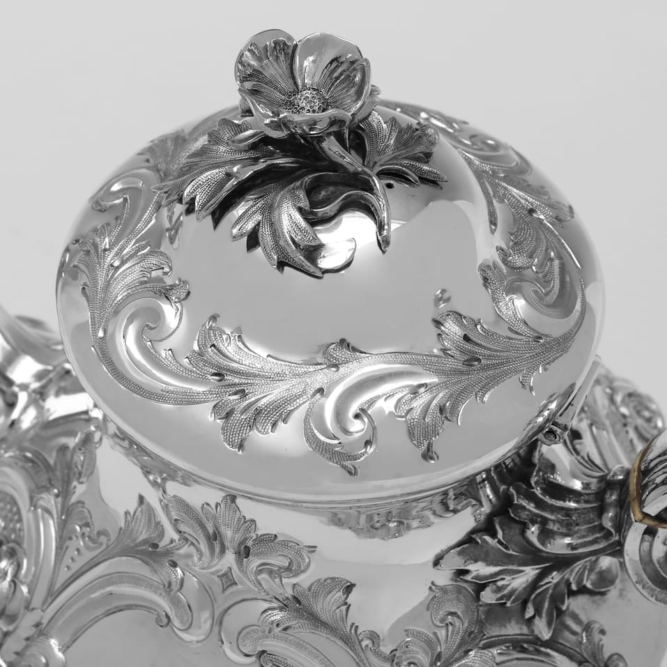 Antique Sterling Silver 3 Piece Tea Set - Edward & John Barnard, hallmarked in 1875 London - Victorian - Image 4