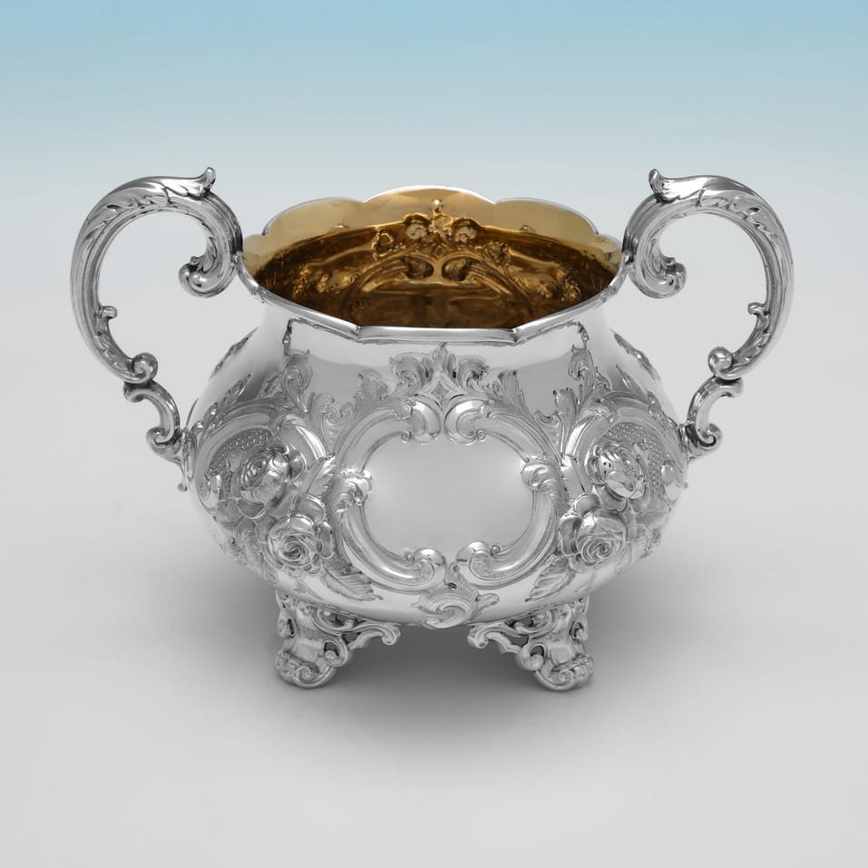 Antique Sterling Silver 3 Piece Tea Set - Edward & John Barnard, hallmarked in 1875 London - Victorian - Image 6
