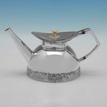 Sterling Silver 3 piece Tea Set - Michael Benstead, hallmarked in 1975 London - Elizabeth II - Thumbnail 2