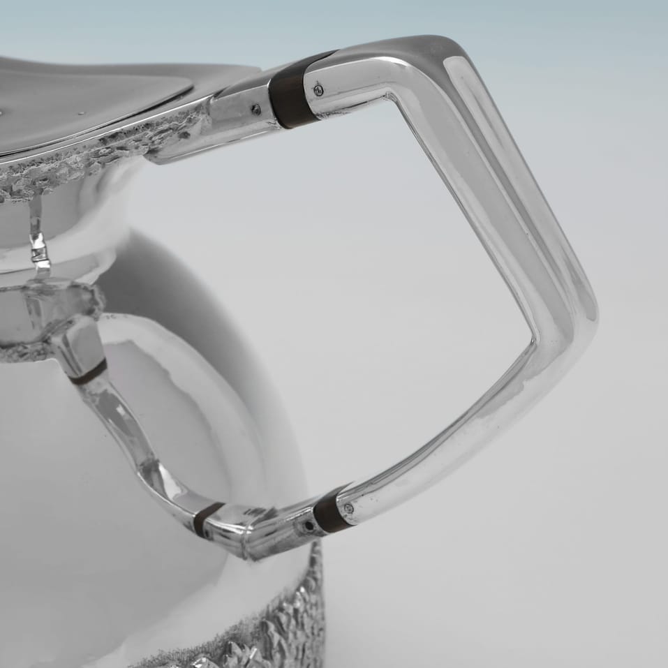 Sterling Silver 3 piece Tea Set - Michael Benstead, hallmarked in 1975 London - Elizabeth II - Image 3