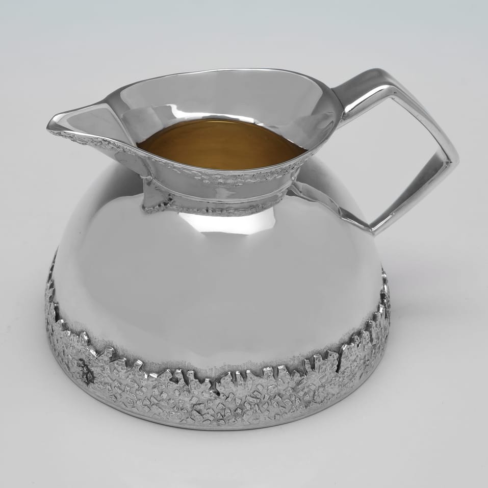 Sterling Silver 3 piece Tea Set - Michael Benstead, hallmarked in 1975 London - Elizabeth II - Image 4
