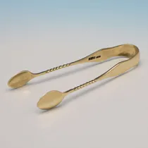 Antique Sterling Silver Gilt 'Apostle' Tea Spoons & Tongs - James Dixon & Sons, hallmarked in 1911 Sheffield - George V - Thumbnail 4
